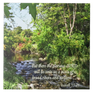 Isaiah 33:21 ceramic tile