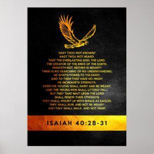 Isaiah 40:28-31 Bible Verse Poster