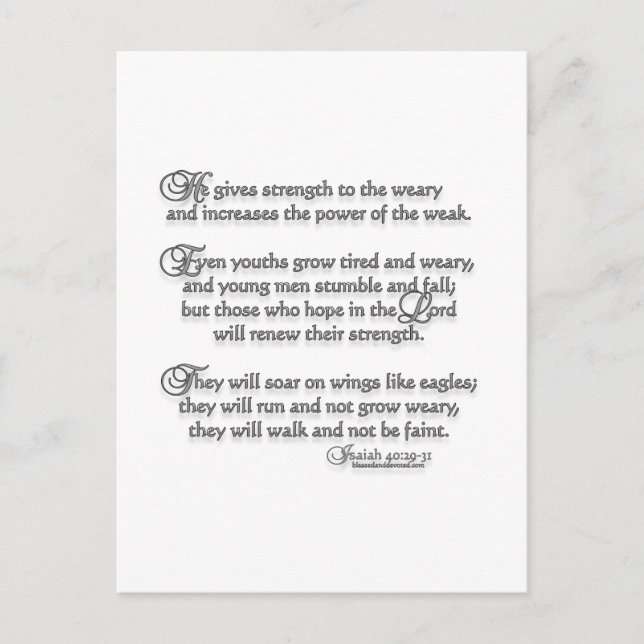 Isaiah 40:29-31 postcard (Front)