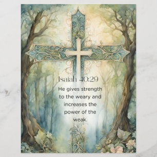 Isaiah 40:29 Bible Verse Cross Christian Encourage Flyer