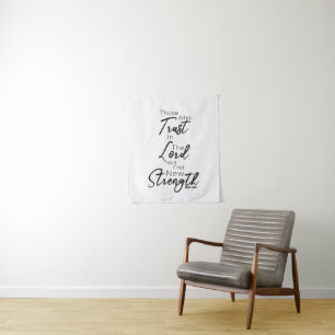 Isaiah 40:31 Bible Verse Script Font Christian Tapestry