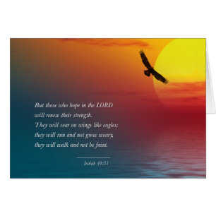 Isaiah 40:31 Bible Verse Sunset Flying Eagle Art