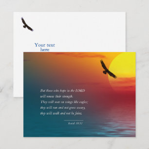 Isaiah 40:31 Bible Verse Sunset Flying Eagle Art Postcard