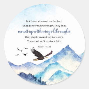 Isaiah 40:31 classic round sticker