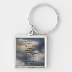 Isaiah 40:31 Custom Christian Bible Verse Gift Key Ring