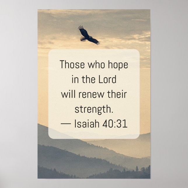 Isaiah 40:31 Eagle Scripture Poster (Front)
