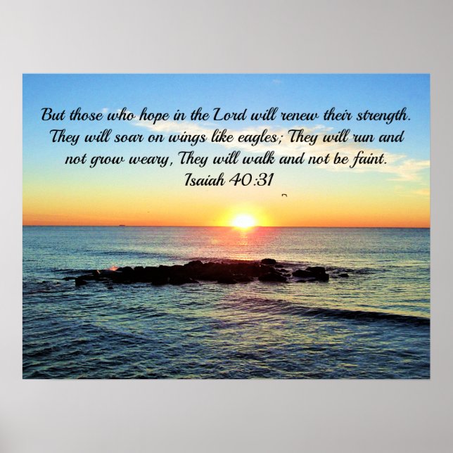 ISAIAH 40:31 HOPE IN THE LORD SCRIPTURE POSTER (Front)