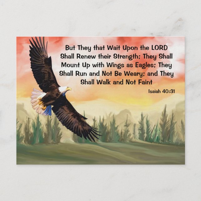 Isaiah 40:31  Mount Up on Eagle Wings Postcard (Front)