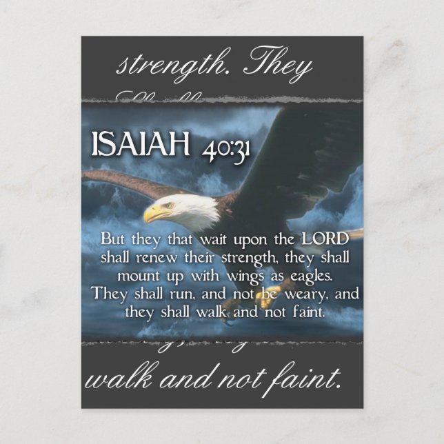 ISAIAH 40:31  Mount up with wings as EAGLES Postcard (Front)