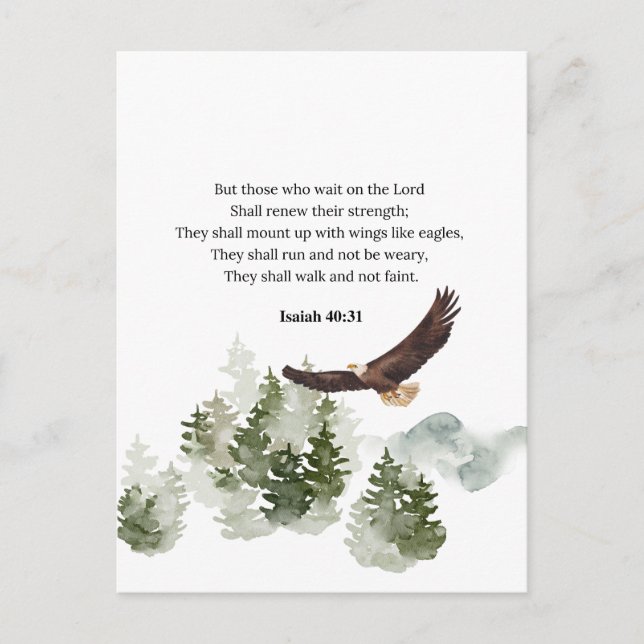 Isaiah 40:31 Mount up with wings like eagles Postcard (Front)