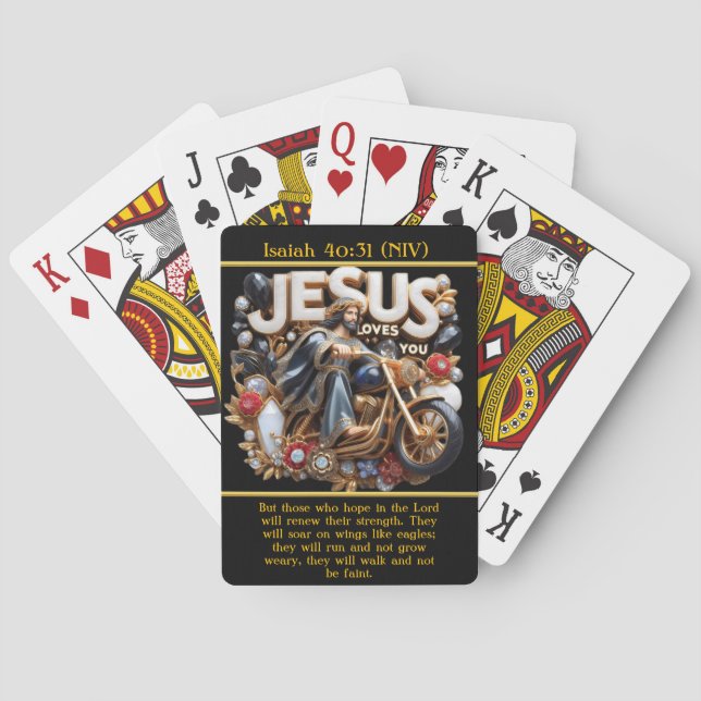 Isaiah 40:31 Ride of Faith AI Art  Playing Cards (Back)