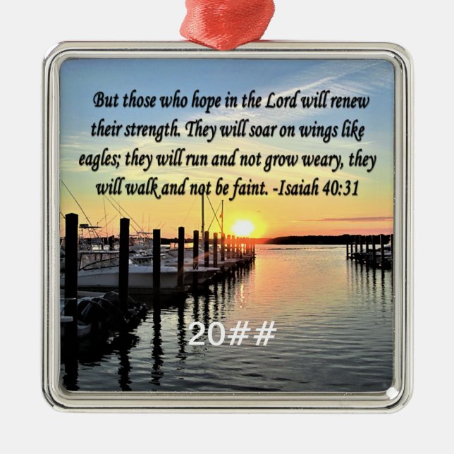 ISAIAH 40:31 SCRIPTURE VERSE METAL ORNAMENT (Front)