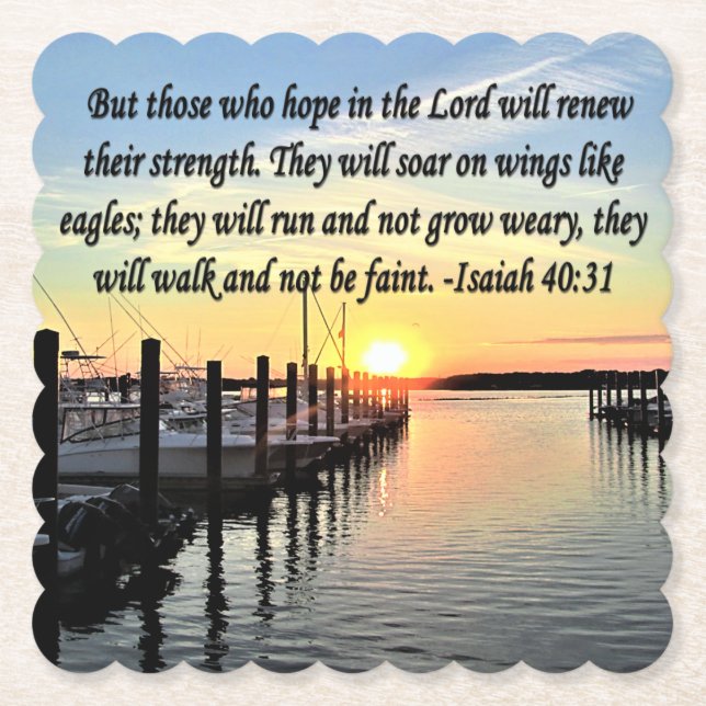 ISAIAH 40:31 SCRIPTURE VERSE PAPER COASTER (Front)