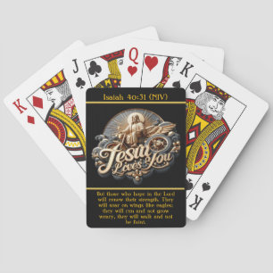 Isaiah 40:31 Strength in Motion AI Art Playing Cards