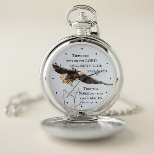 Isaiah 40:31 Those who wait on the Lord, Bible Pocket Watch