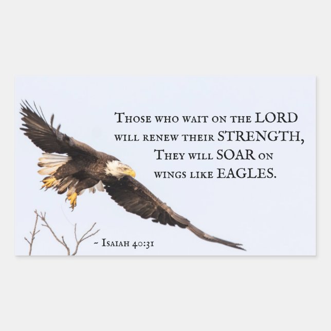 Isaiah 40:31 Those who wait on the Lord, Bible Rectangular Sticker (Front)
