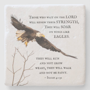 Isaiah 40:31 Those who wait on the Lord, Bible Stone Coaster