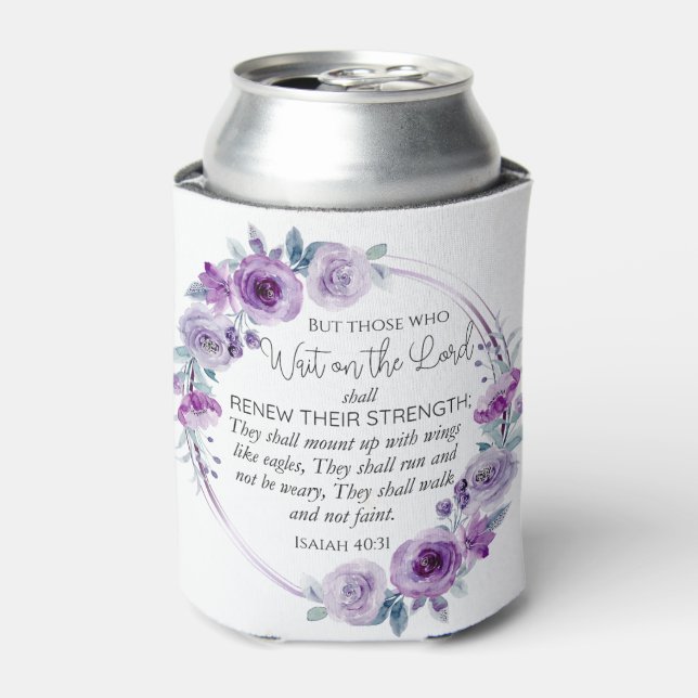 Isaiah 40:31 Those who Wait on the Lord Floral Can Cooler (Can Front)