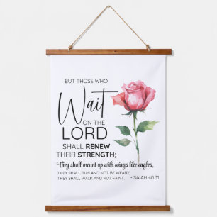 Isaiah 40:31 Those who Wait on the Lord Flower Hanging Tapestry
