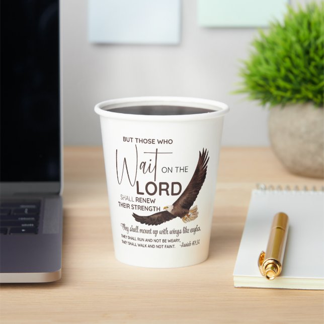 Isaiah 40:31 Those who Wait on the Lord Scripture Paper Cups (Insitu)
