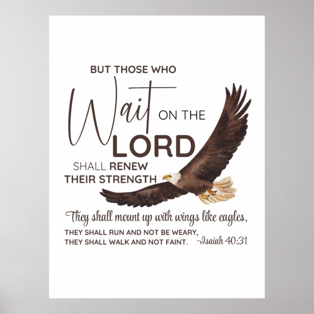 Isaiah 40:31 Those who Wait on the Lord Scripture Poster (Front)