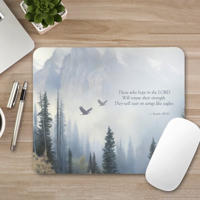 Isaiah 40:31 Wings Like Eagles Scripture Mousepad (Creator Uploaded)