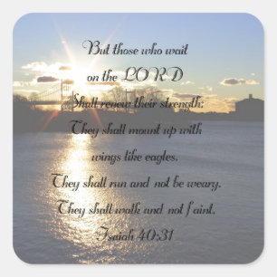 Isaiah 40:31...wings like eagles... square sticker