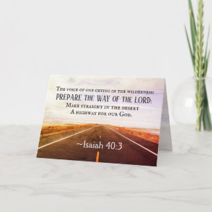 Isaiah 40:3-5 Prepare the way of the Lord, Bible Card