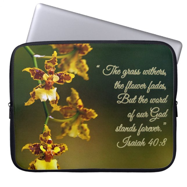 Isaiah 40:8 Inspirational Laptop Sleeve (Front)