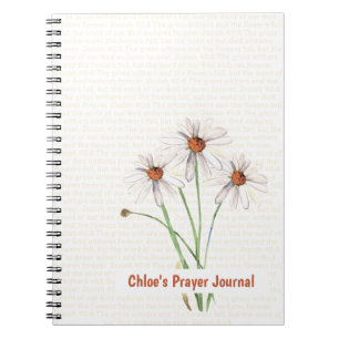 Isaiah 40:8 White Daisies Personalised Prayer Notebook