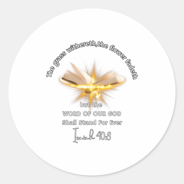 Isaiah 40 Scripture Bible Glow Classic Round Sticker (Front)