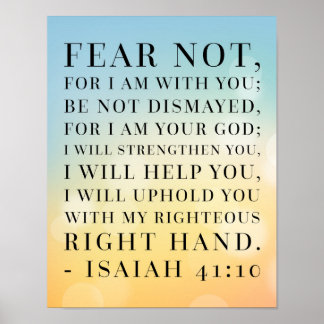 Isaiah 41:10 Bible Quote Poster