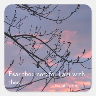 Isaiah 41:10 Bible Verse Square Sticker