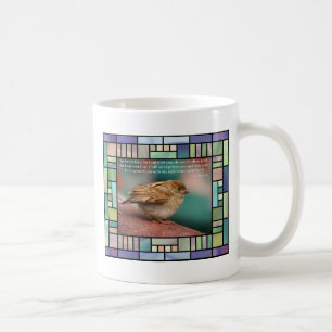 Isaiah 41:10 Bible Verse With Bird Stained Glass Coffee Mug