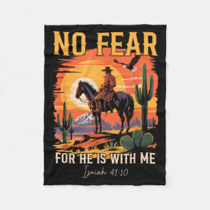 Isaiah 41_10 Cowboy Bible Verse Christian Western  Fleece Blanket