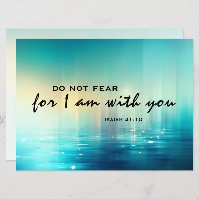Isaiah 41:10 Do Not Fear Bible Verse Flat Card (Front/Back)