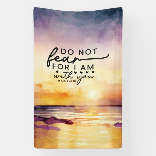 Isaiah 41:10 Do not fear I am with you Bible Verse Banner (Vertical)