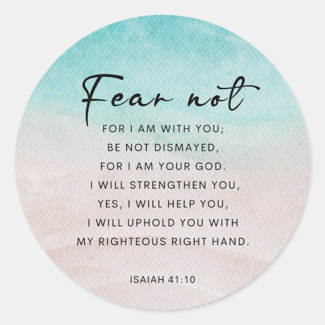 Isaiah 41:10 Fear Not Classic Round Sticker (Front)