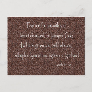 Isaiah 41:10 Fear not, for I am with you Christian Postcard