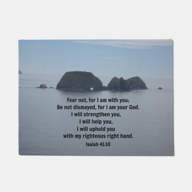 Isaiah 41:10 Fear not, for I am with you Doormat (Front)