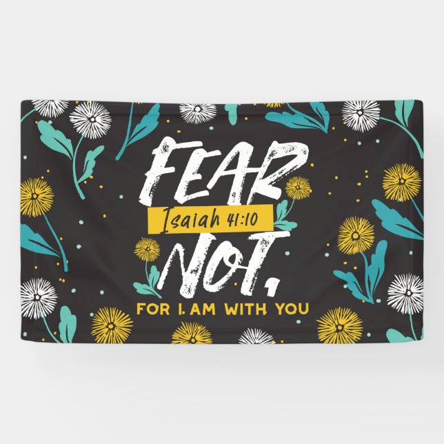 Isaiah 41:10 - Fear Not Inspirational Bible Verse  Banner (Horizontal)