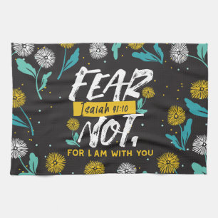Isaiah 41:10 - Fear Not Inspirational Bible Verse Tea Towel