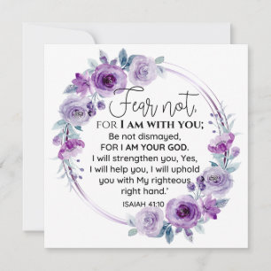 Isaiah 41:10 Fear not Purple Floral Scripture