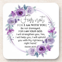 Isaiah 41:10 Fear not Purple Floral Scripture