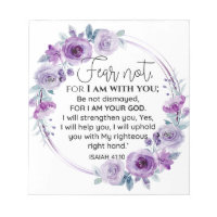 Isaiah 41:10 Fear not Purple Floral Scripture