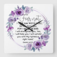 Isaiah 41:10 Fear not Purple Floral Scripture