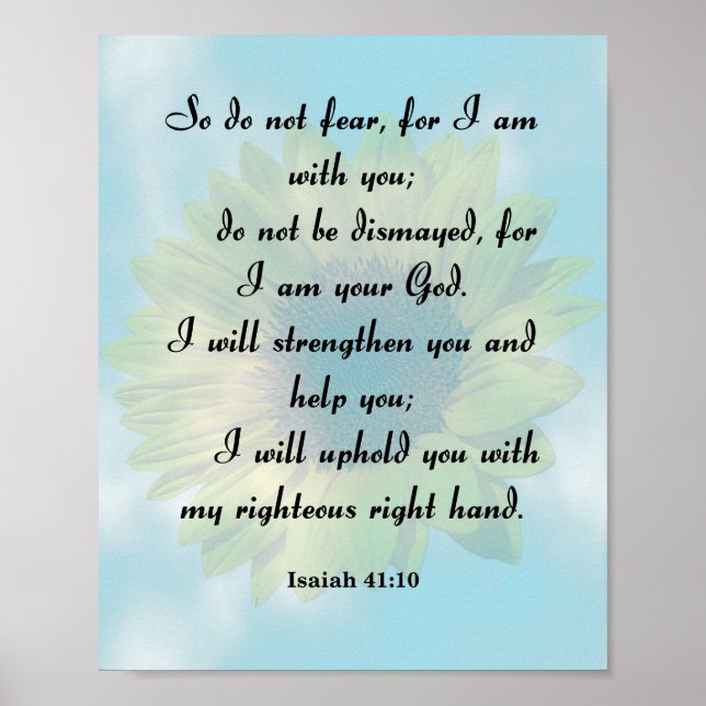 Isaiah 41:10, For I am With You Poster (Front)