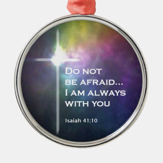 Isaiah 41:10 metal ornament (Front)