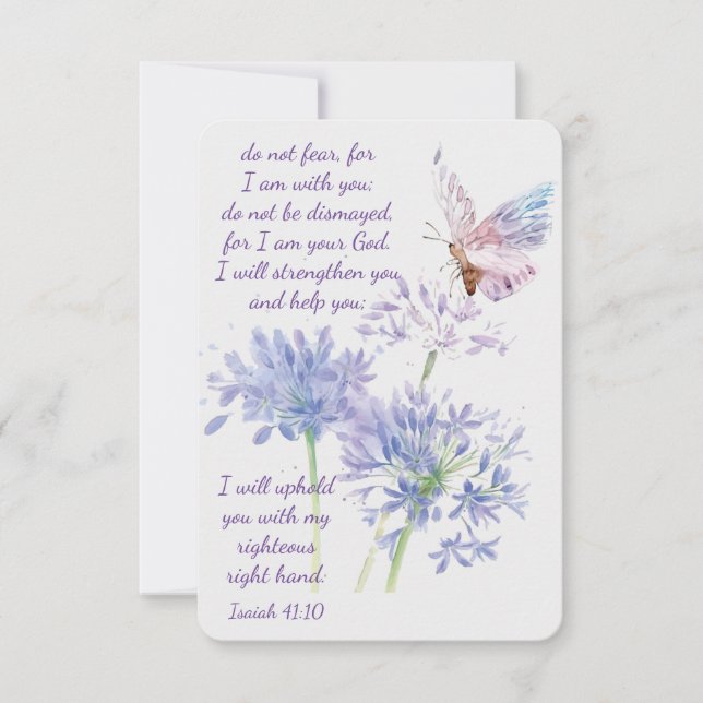 Isaiah 41:10 Scripture Funeral Thanks Custom Thank You Card (Front)