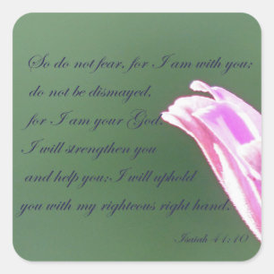 Isaiah 41:10 square sticker